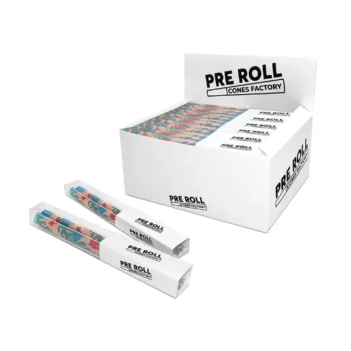 [PRCF-22] Pre Rolled Cones Printing On Paper In Acetate Box Packaging (6 Count)