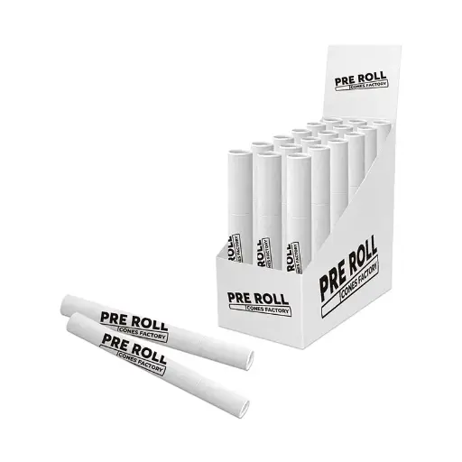 [PRCF-25] Pre Rolled Cones In Slim Kraft Tube Retail Packaging (5 Count)